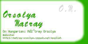 orsolya matray business card